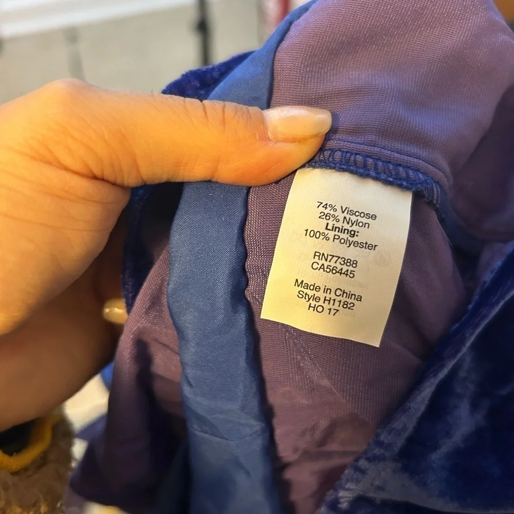 NWT J.Crew Royal Blue Velour Peplum Blouse